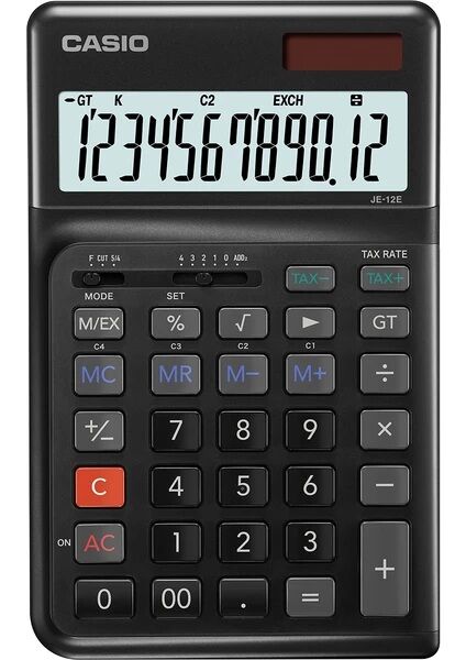 Casio Hesap Makinesi Masaüstü Je-12E-Bk-W-Dp 12 Hane