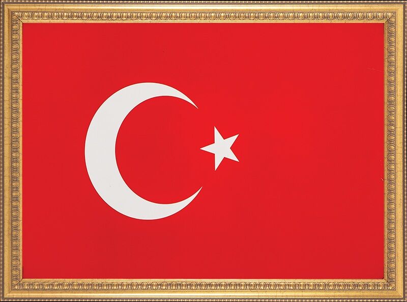 İnter 50x70 Varaklı Çerçeve Duvara Monte Türk Bayrağı
