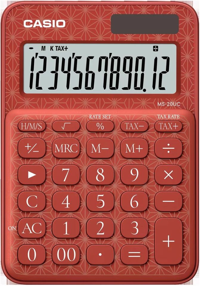 Casio Hesap Makinesi Masaüstü Ms-20Uc-Jrd-W-Dc 12 Hane