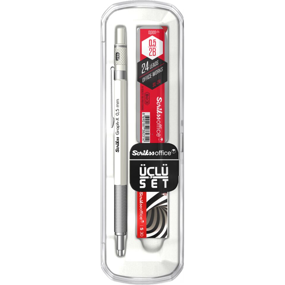 Scrikss Graph-X 3 Lü Set 0.5 Mm Beyaz