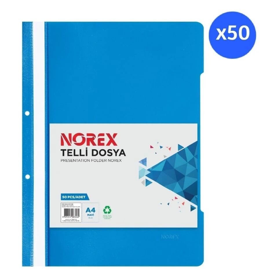 Norex Telli Dosya Mavi 50 Li