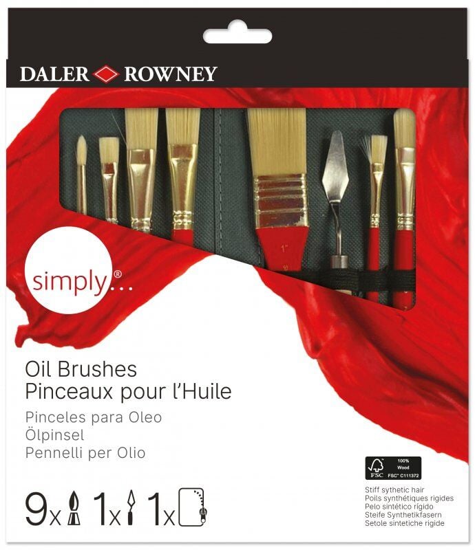 Daler Rowney Simply Oil Sh 10 Lu Brush Zip Case Fırça Seti