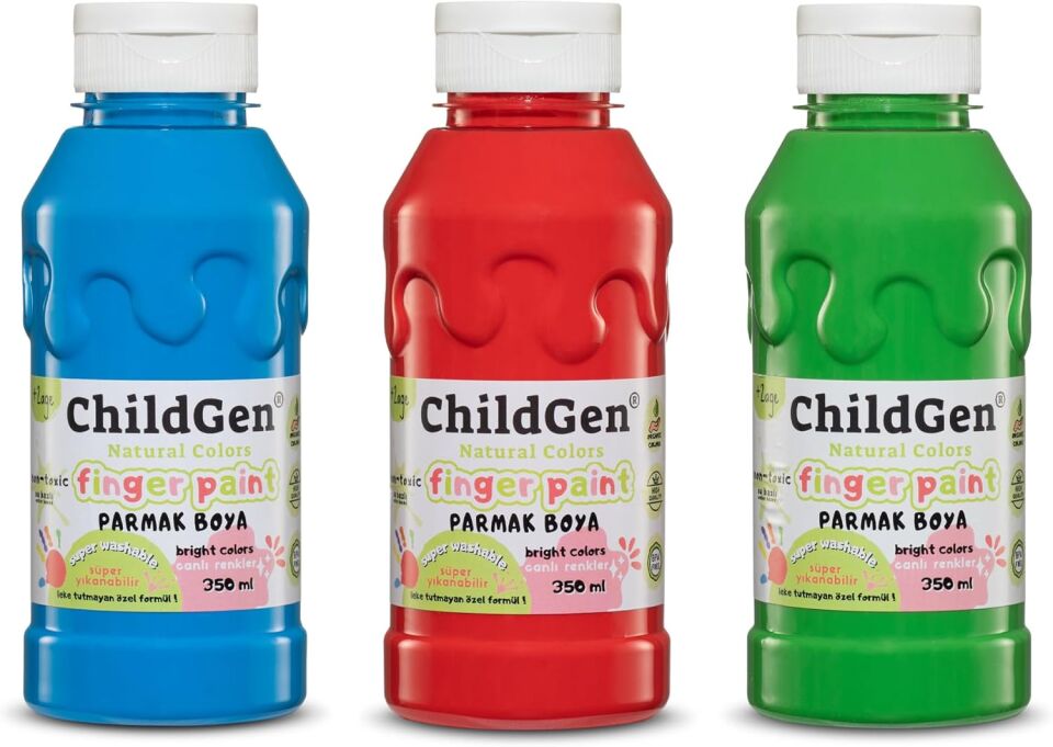 Gen Oyuncak Parmak Boya 3 Lü 350 Ml Mavi Yeşil Kırmızı