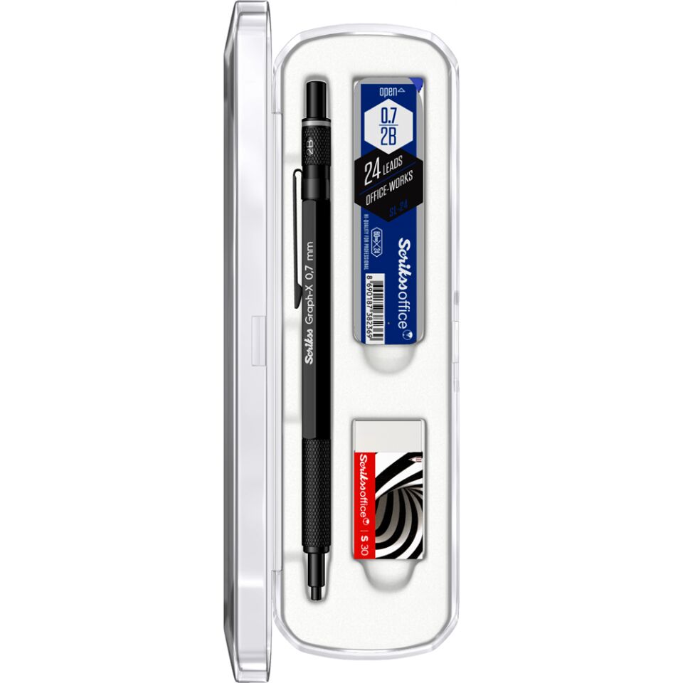 Scrikss Graph-X 3 Lü Set 0.7 Mm Mat Siyah