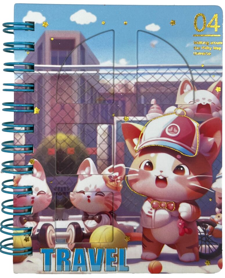 Taros Unick Color Travel Cat Mini Not Defteri