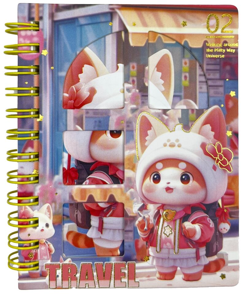 Taros Unick Color Travel Cat Mini Not Defteri