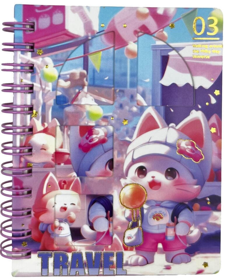 Taros Unick Color Travel Cat Mini Not Defteri
