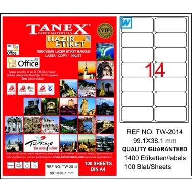 Tanex Tw-2014 99,1x38,1 Mm Laser Etiket 100 Adet