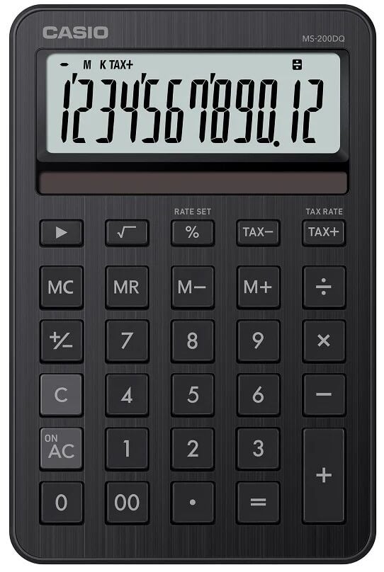 Casio Hesap Makinesi Masaüstü Ms-200dq-Bk-W-Dp
