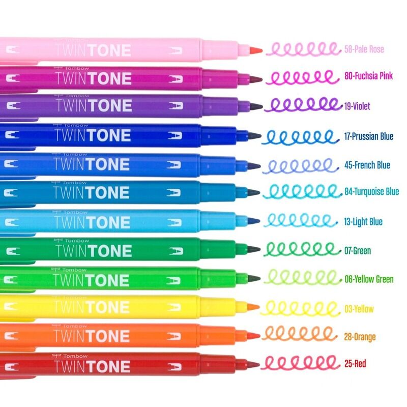 Tombow Twin Tone Markör Rainbow Tonlar Seti 12rk