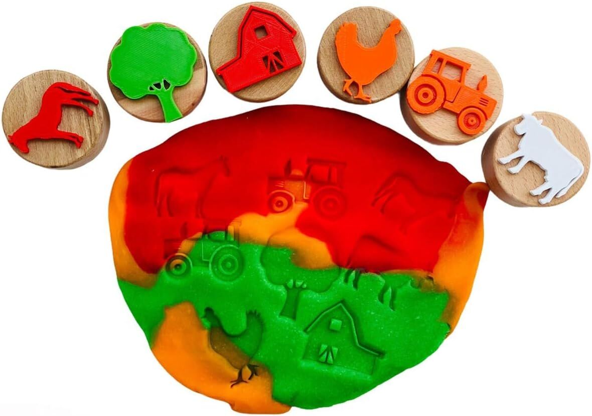 Gen Oyuncak Ahşap Damga Çiftlik 6 Lı