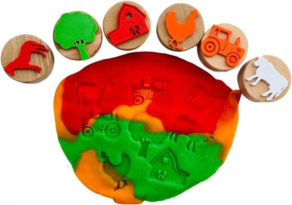 Gen Oyuncak Ahşap Damga Çiftlik 6 Lı