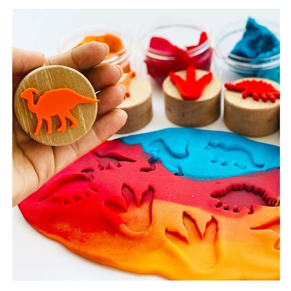 Gen Oyuncak Ahşap Damga Dinozorlar 6 Lı