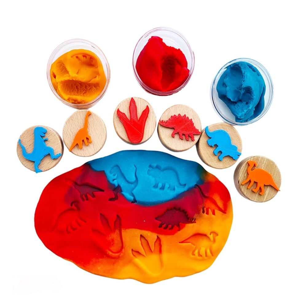 Gen Oyuncak Ahşap Damga Dinozorlar 6 Lı