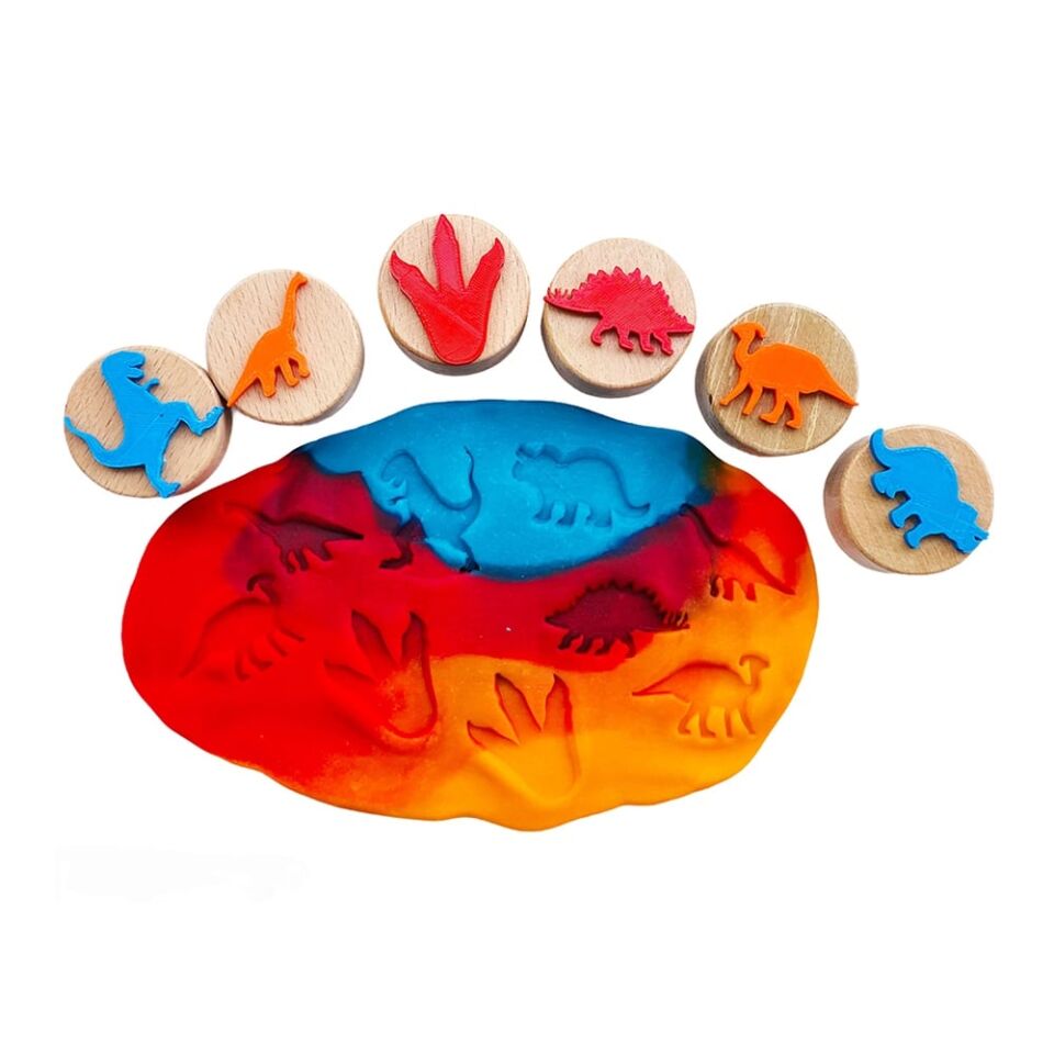 Gen Oyuncak Ahşap Damga Dinozorlar 6 Lı