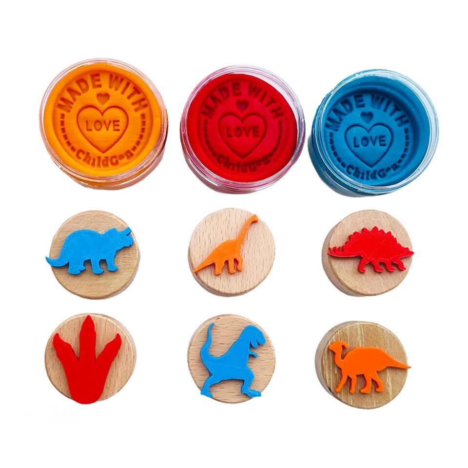 Gen Oyuncak Ahşap Damga Dinozorlar 6 Lı