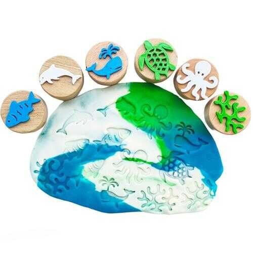 Gen Oyuncak Ahşap Damga Deniz Canlıları 6 Lı