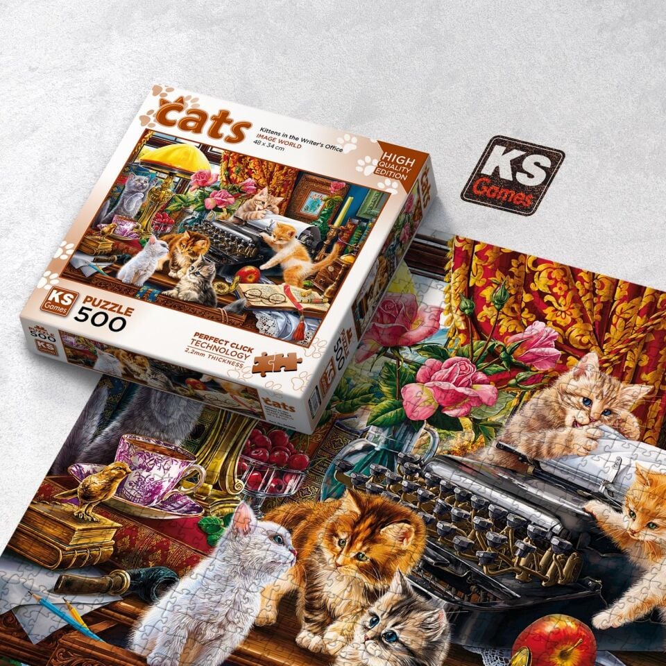 Ks Games Puzzle 500 Kittens İn The Writers Office