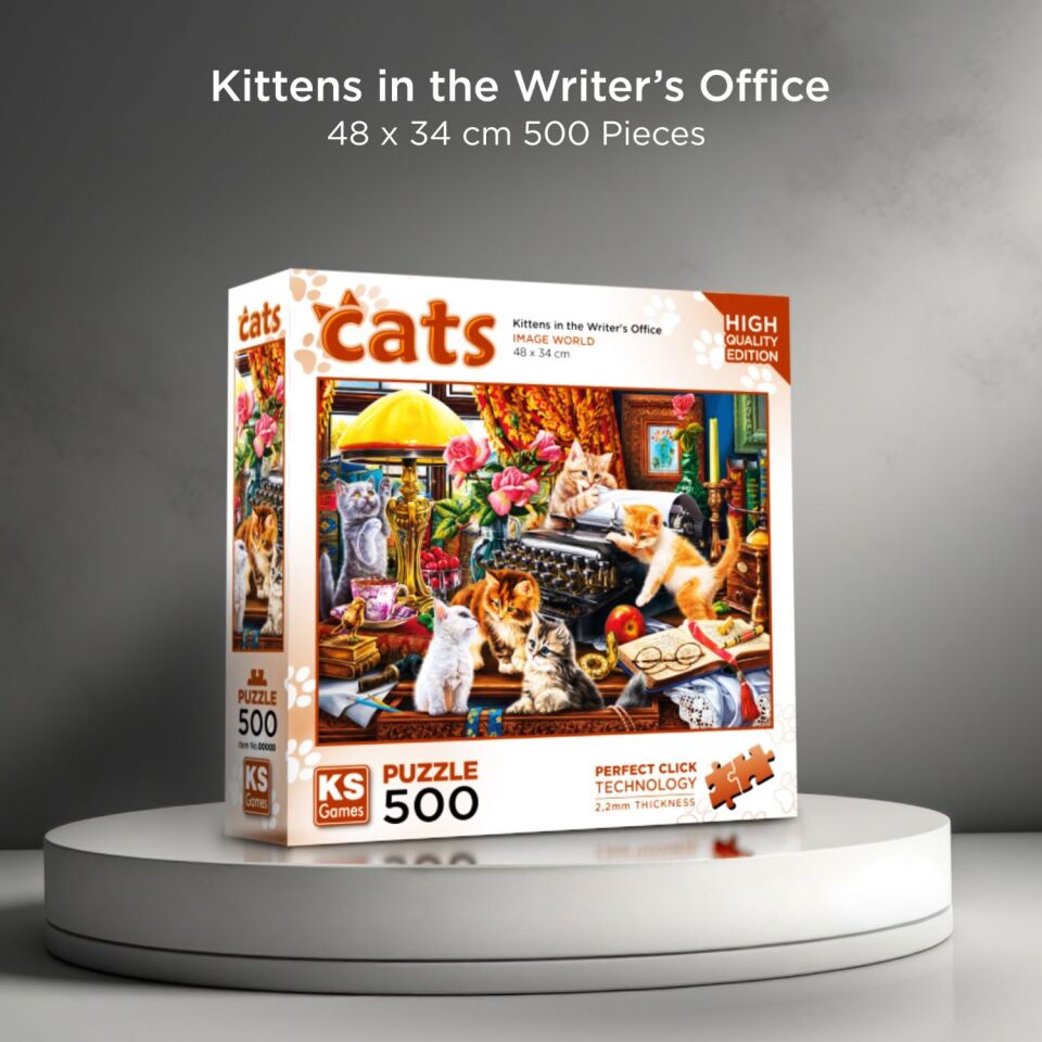 Ks Games Puzzle 500 Kittens İn The Writers Office