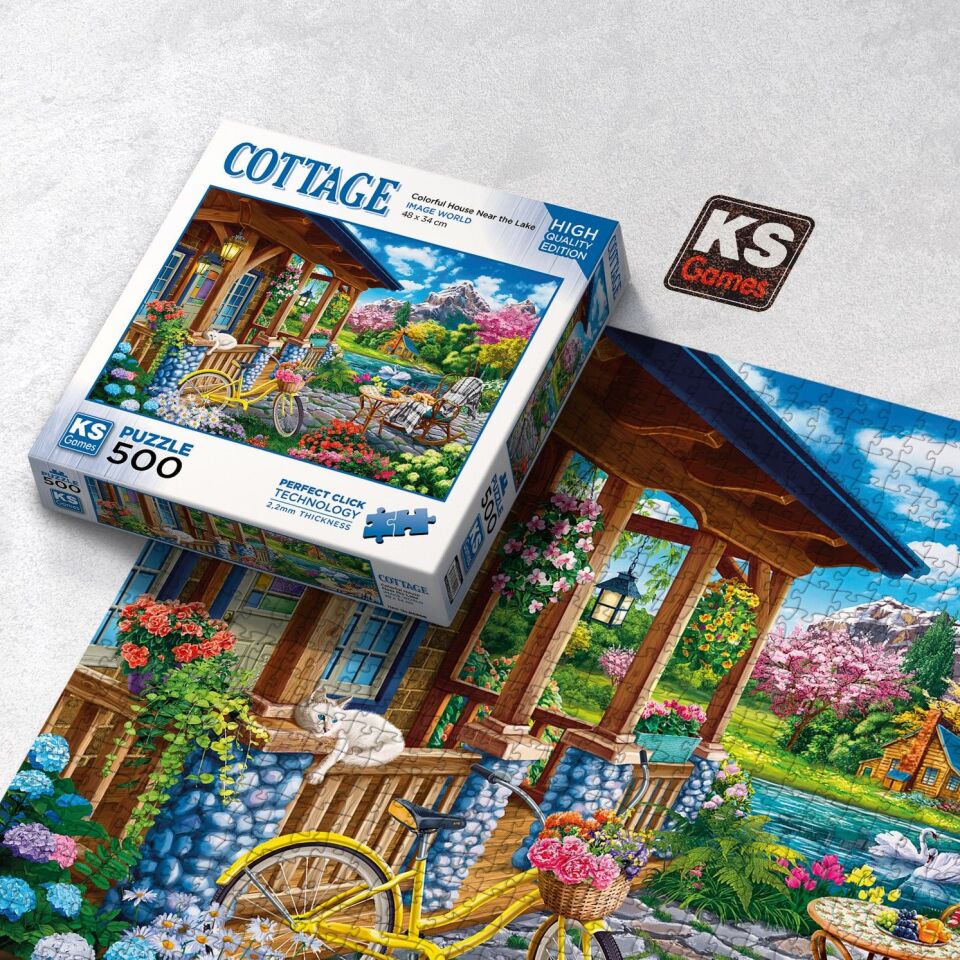 Ks Games Puzzle 500 Parça Colorful House Near The