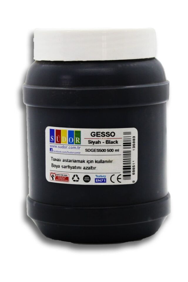 Südor Tuval Astar Boyası Siyah 400 Ml