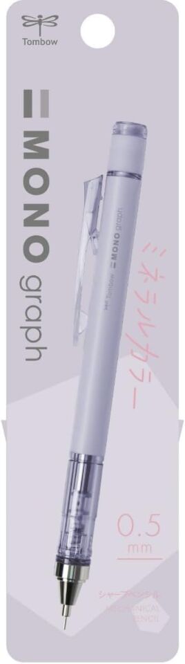 Tombow Mono Graph Mineral Mekanik Kurşun Kalem 0.5 Mm Blisterli Şeffaf Mor