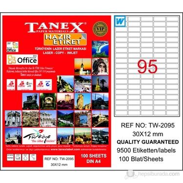 Tanex Tw-2095 30x12 Mm Laser Etiket 100 Adet