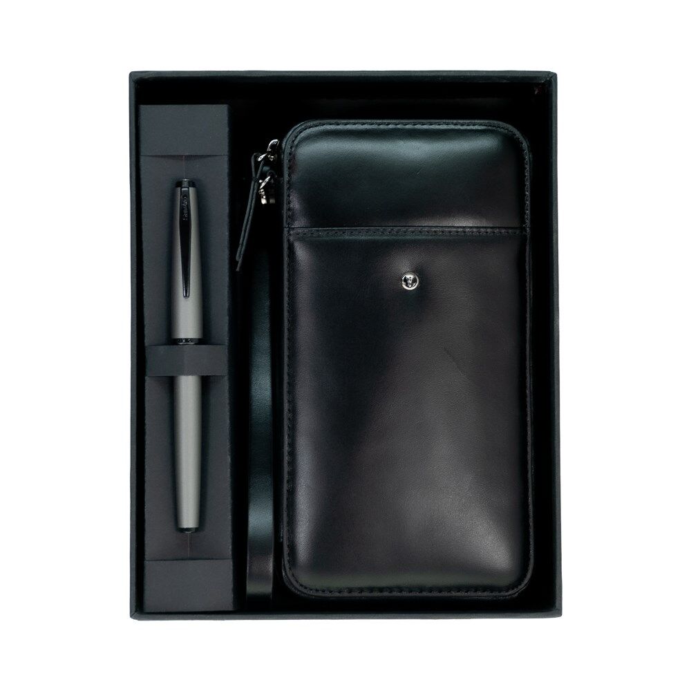 Scrikss Dr 2010-S1 Hakiki Deri El Çantası Siyah 78 Mg Roller Mat Gri