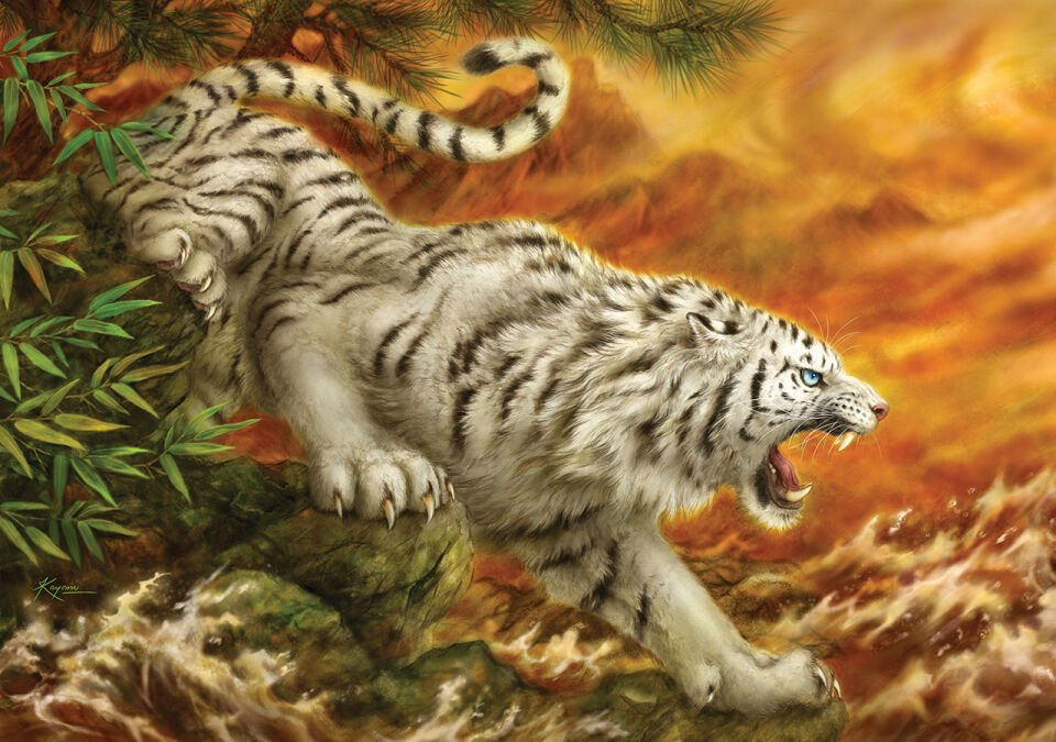 Ks Games 1000 Parça Puzzle White Tiger