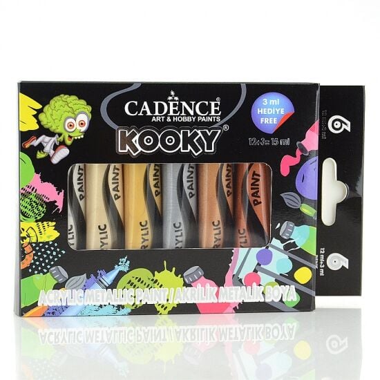 Cadence Kooky Metalik Akrilik 6 Lı Set 15 Ml