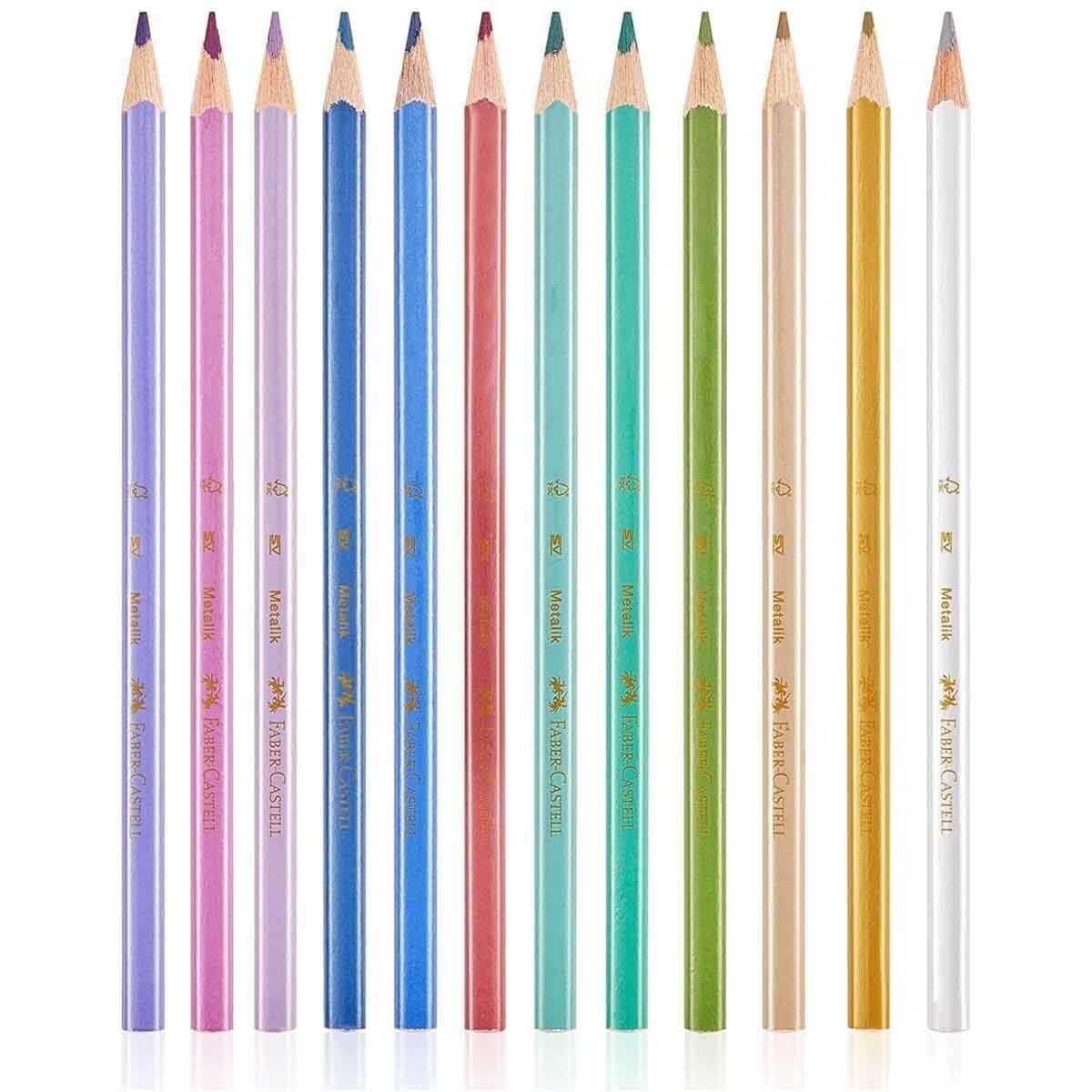 Faber-Castell Üçgen Boya Kalemi Metalik 12 Li