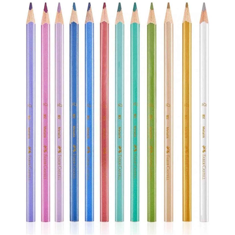Faber-Castell Üçgen Boya Kalemi Metalik 12 Li