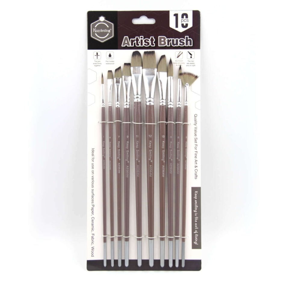 Keep Smiling Fırça Seti Uzun Sap 10 Parça N A0364M