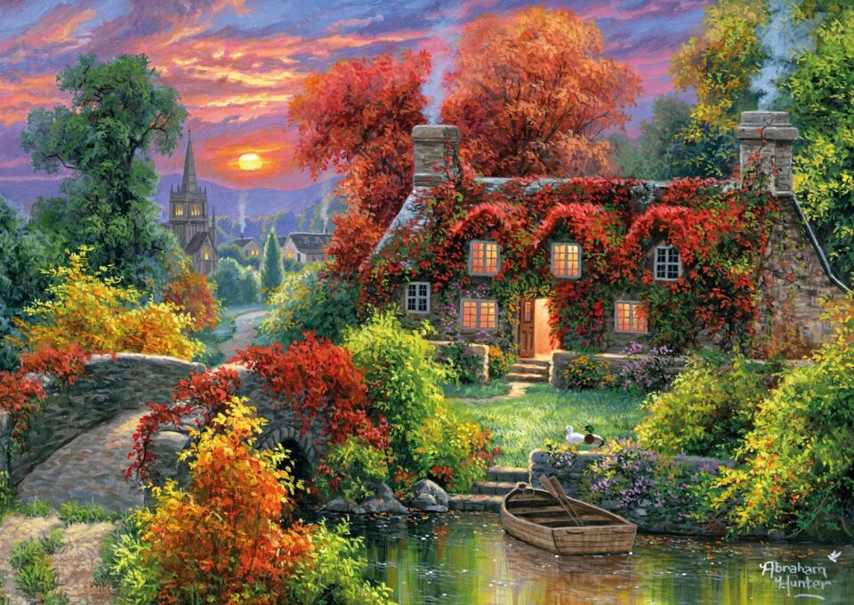 Ks Games Puzzle 1000 Autumn At The Lake House