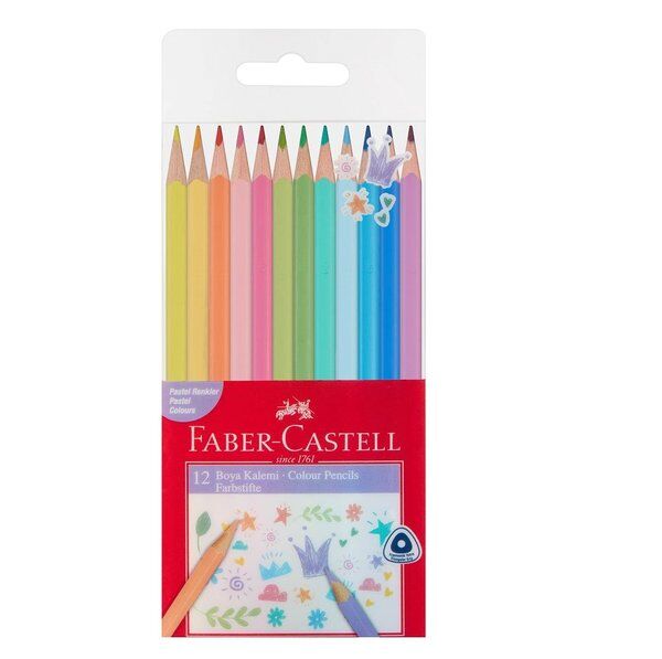 Faber Castell Üçgen Boya 12 Pastel Renk
