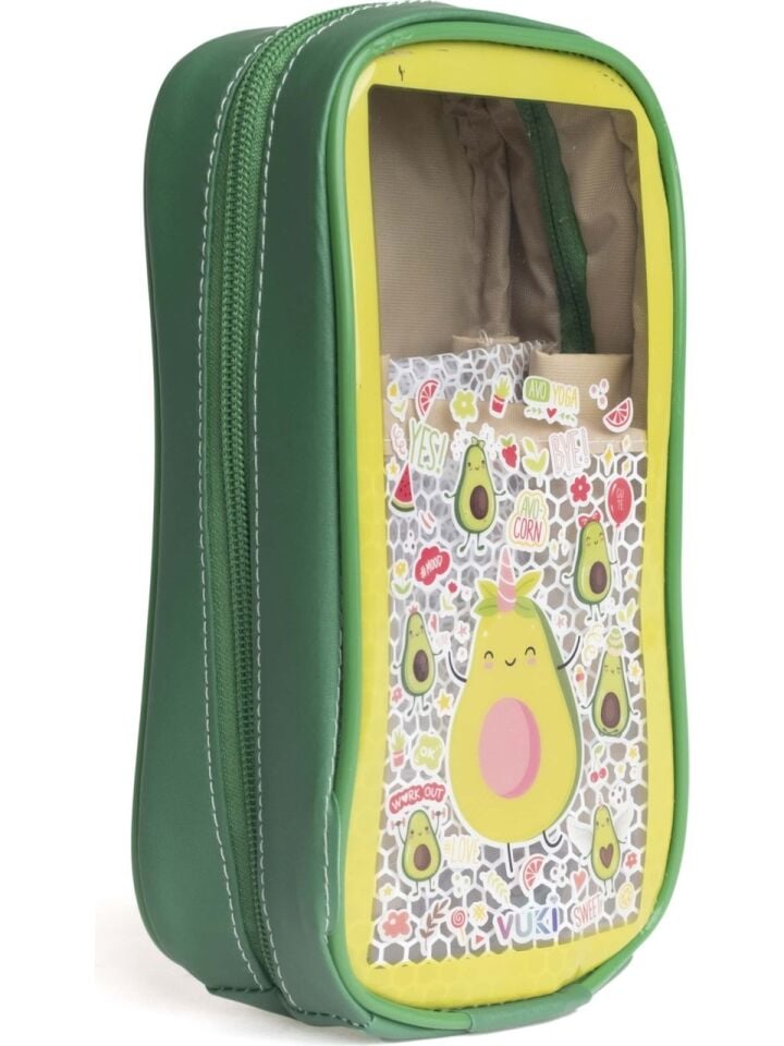 Vuki Astarlı Büyük Boy Kalem Çantası Avokado