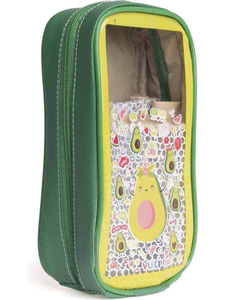 Vuki Astarlı Büyük Boy Kalem Çantası Avokado