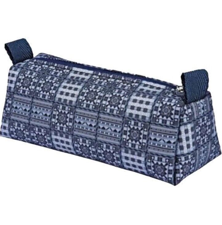 Brons Kalem Çantası Üçgen Desenli