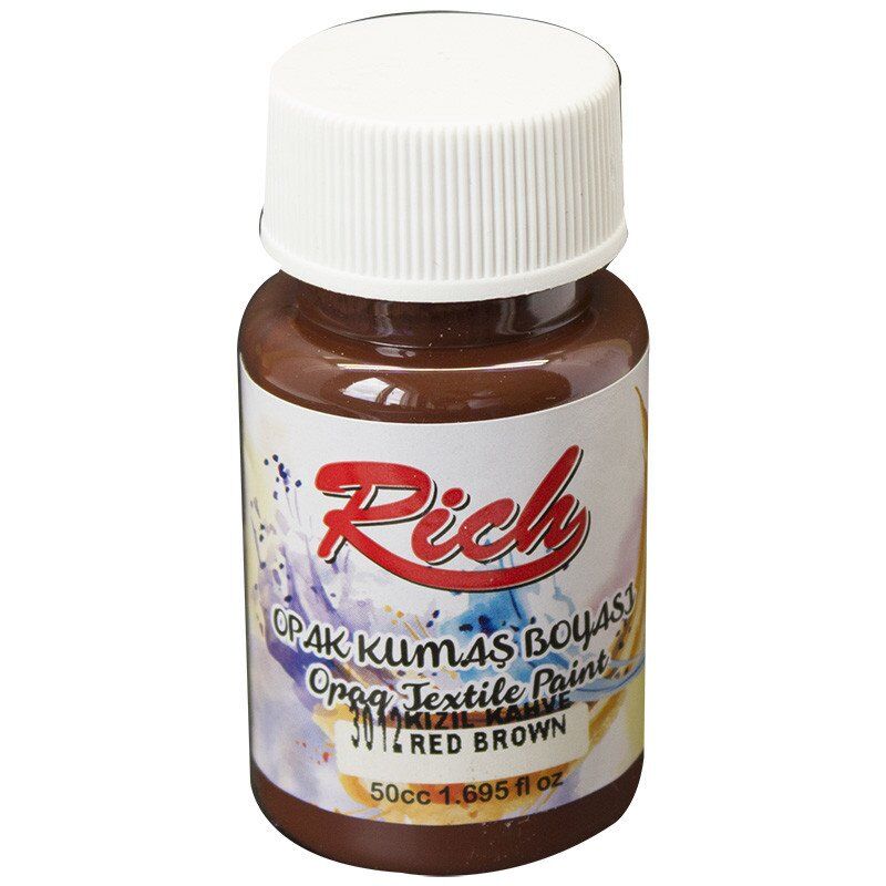 Rich Akrilik Kumaş Boyası 50 Cc Kızıl Kahve