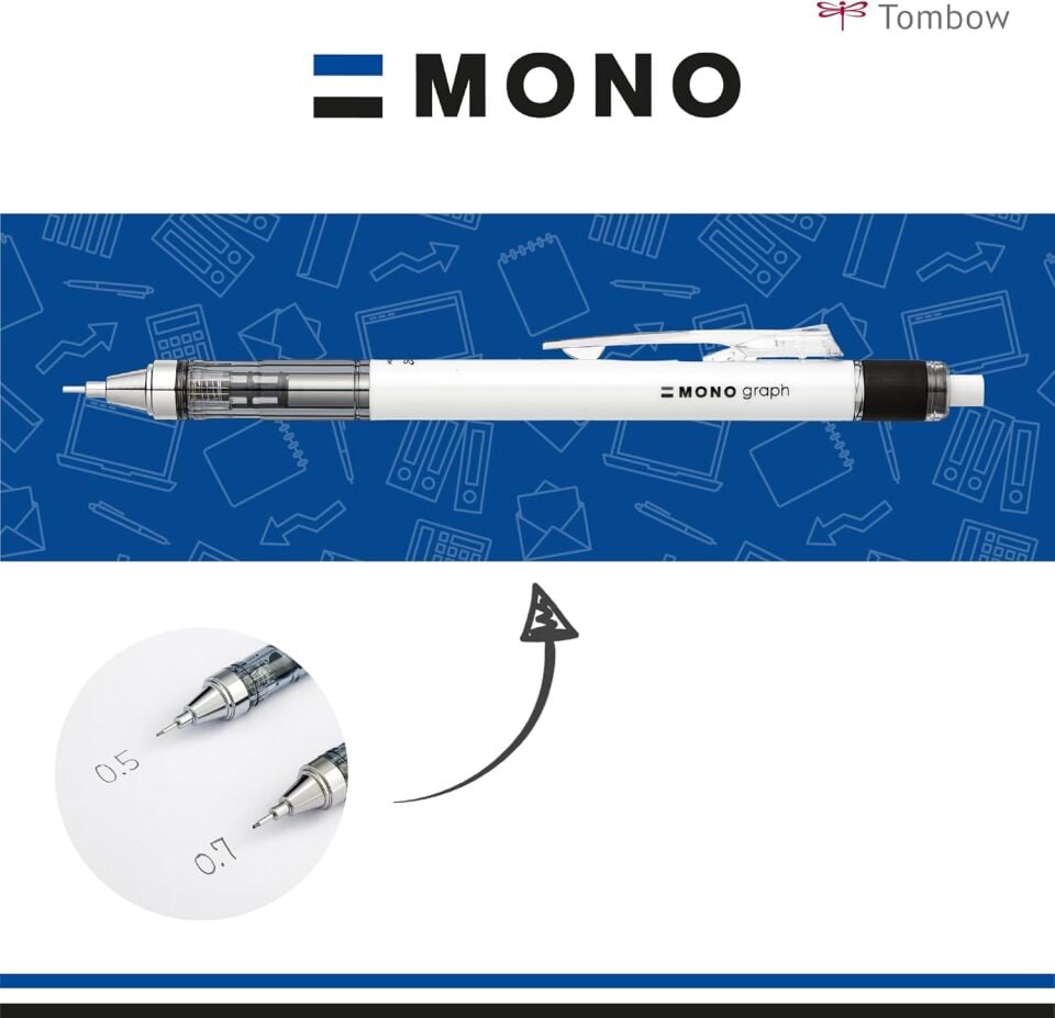 Tombow Mono Graph Mekanik Kurşun Kalem 0.7 Mm Beyaz