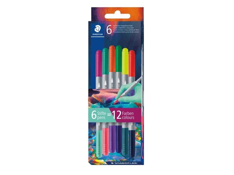 Staedtler 3280c6e2-1 Çift Taraflı Keçeli Kalem 1.0-3.0 Mm 6 Lı