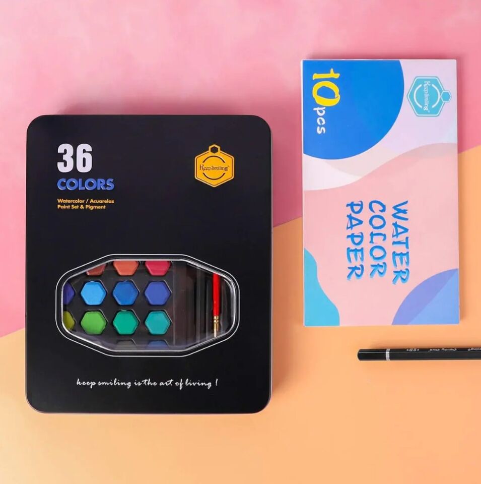 Keep Smiling Sulu Boya Seti 36 Lı Kağıt Ve Aksesuarlı N B7136H