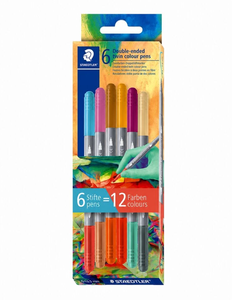 Staedtler 3280c6e2-2 Çift Taraflı Keçeli Kalem 1.0-3.0 Mm 6 Lı