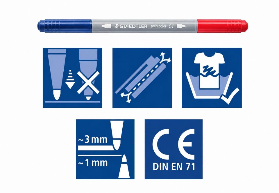 Staedtler 3280c6e2-2 Çift Taraflı Keçeli Kalem 1.0-3.0 Mm 6 Lı