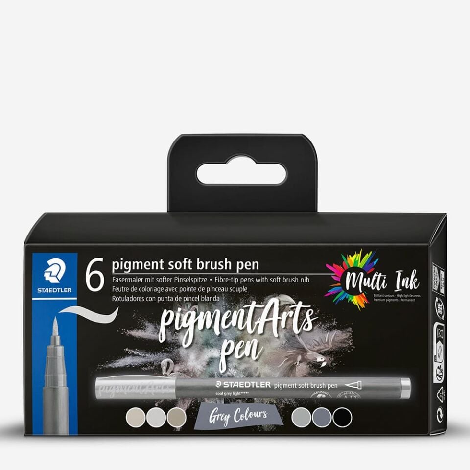 Staedtler372 C6 Pigment Arts Kalem Gri Renkler 6 Lı