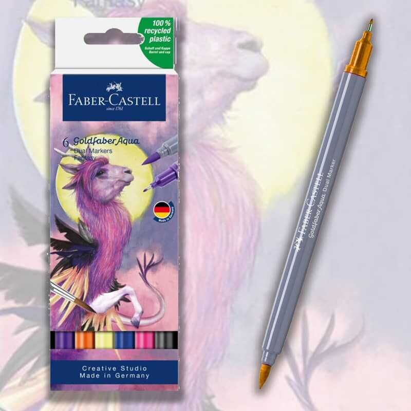 Faber-Castell Goldfaber Aqua Çift Uçlu Markör 6 Lı Fantasy