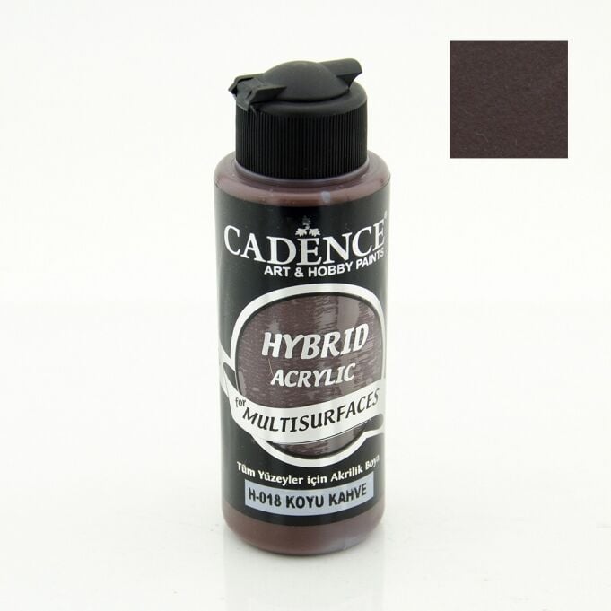 Cadence Hybrid Akrilik Multisurfaces H-018 Koyu Kahve 120 Ml