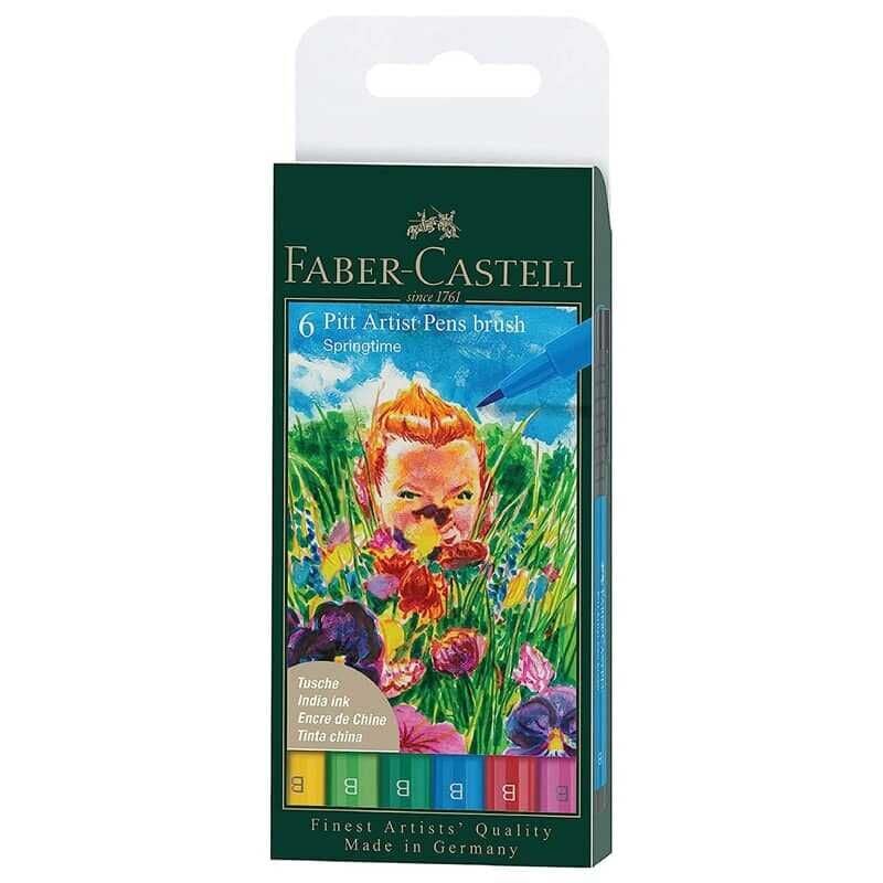 Faber-Castell Pitt Artist Pen Fırça Uç 6 Lı Bahar Renkleri