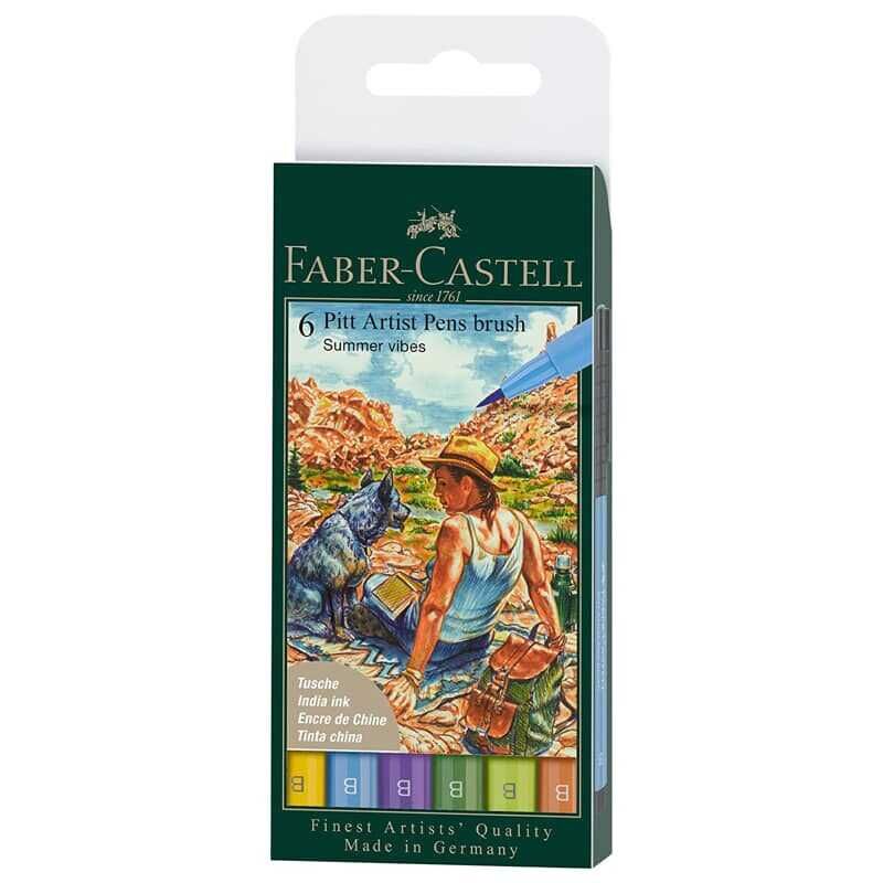 Faber-Castell Pitt Artist Pen Fırça Uç 6 Lı Yaz Renkleri