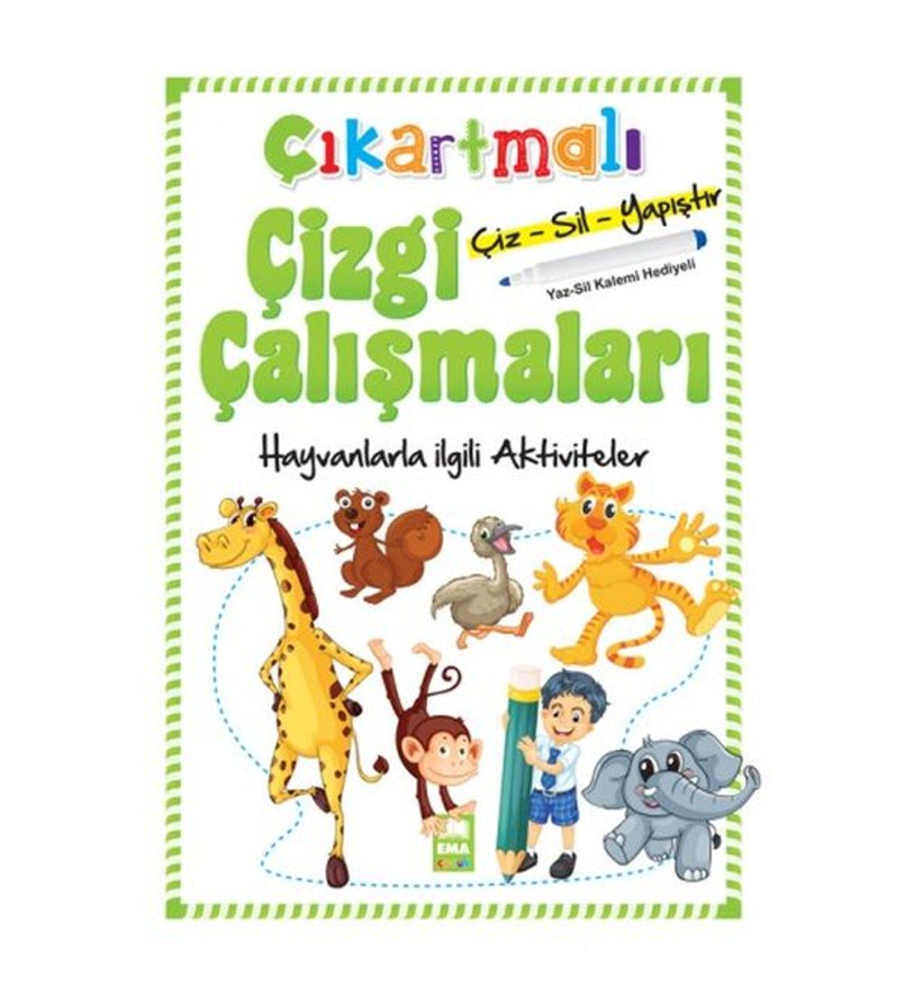 Ema Çocuk Çıkartmalı Çizgi Çalışması Hayvanlar